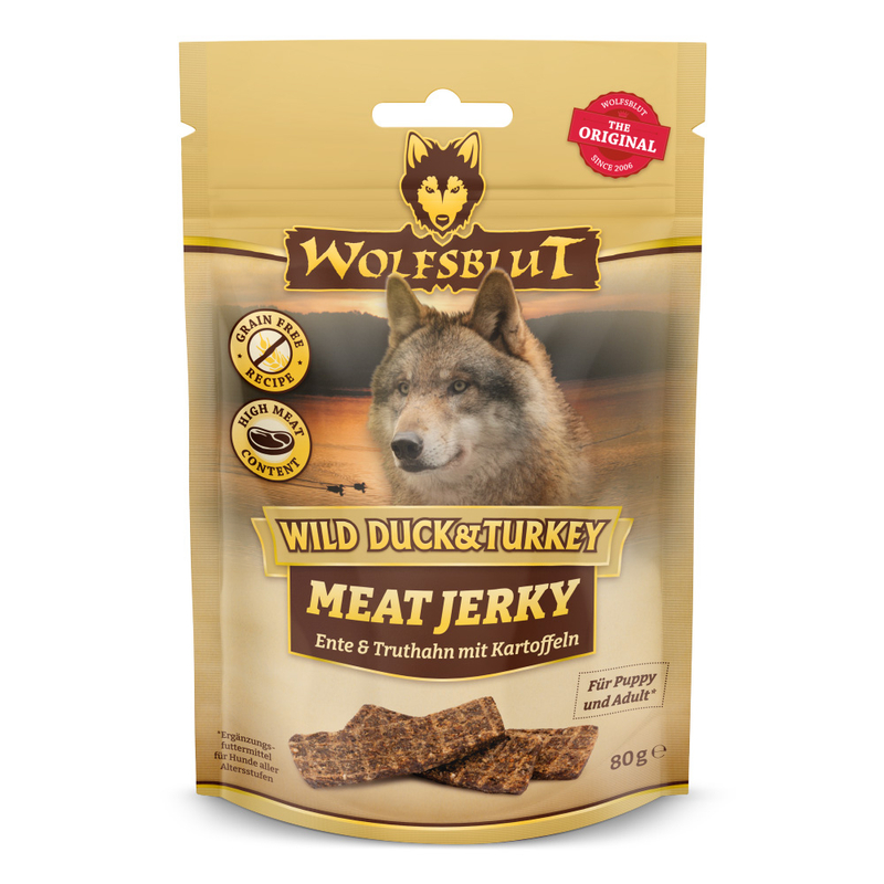 Wolfsblut Wild Duck & Turkey Meat Jerkys - Ente & Truthahn mit Kartoffel