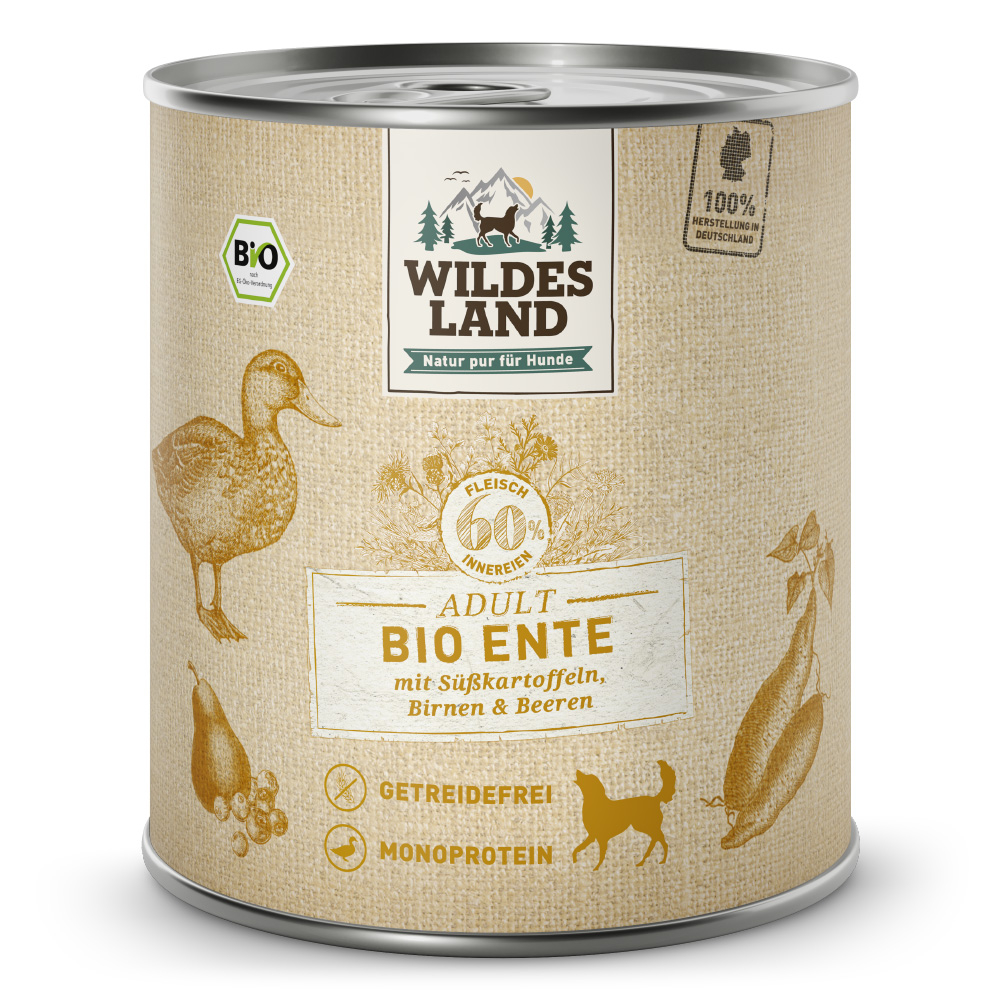 Wildes Land Bio Ente mit Süßkartoffeln