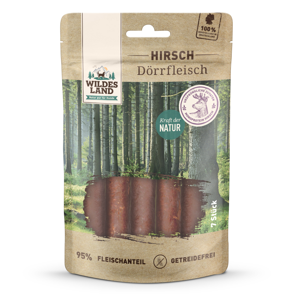 Wildes Land Hirsch Dörrfleisch 3 Stk.