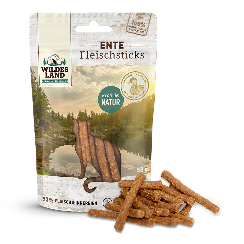 Wildes Land Katzensticks Ente Pur Sticks
