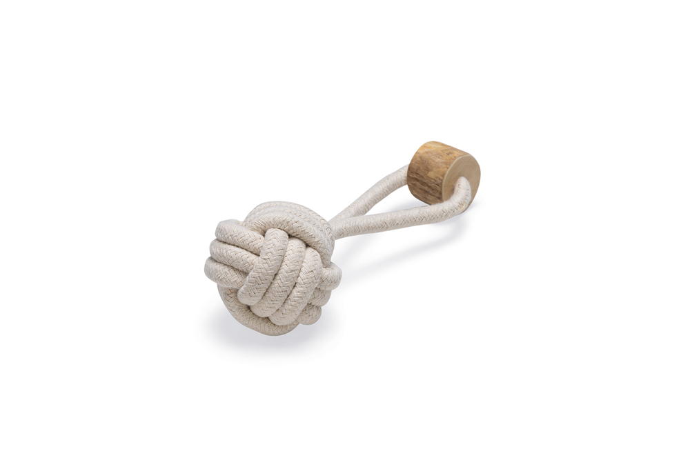 Beeztees Baumwolle Fliegender Ball S Beige 6.5X17