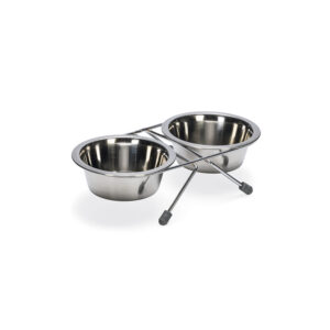 Beeztees Drahtst.+2 Edelst-Näpfe 2X0.18L 11CM