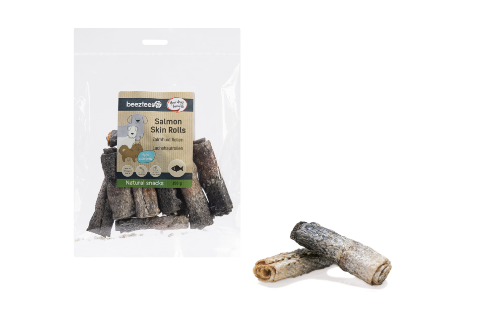 Beeztees Hundesnack Lachshautrolle 150G