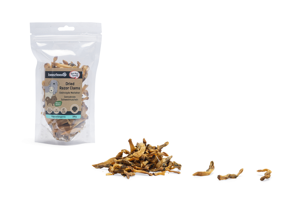 Beeztees Getrocknete Schwertmuscheln 100G