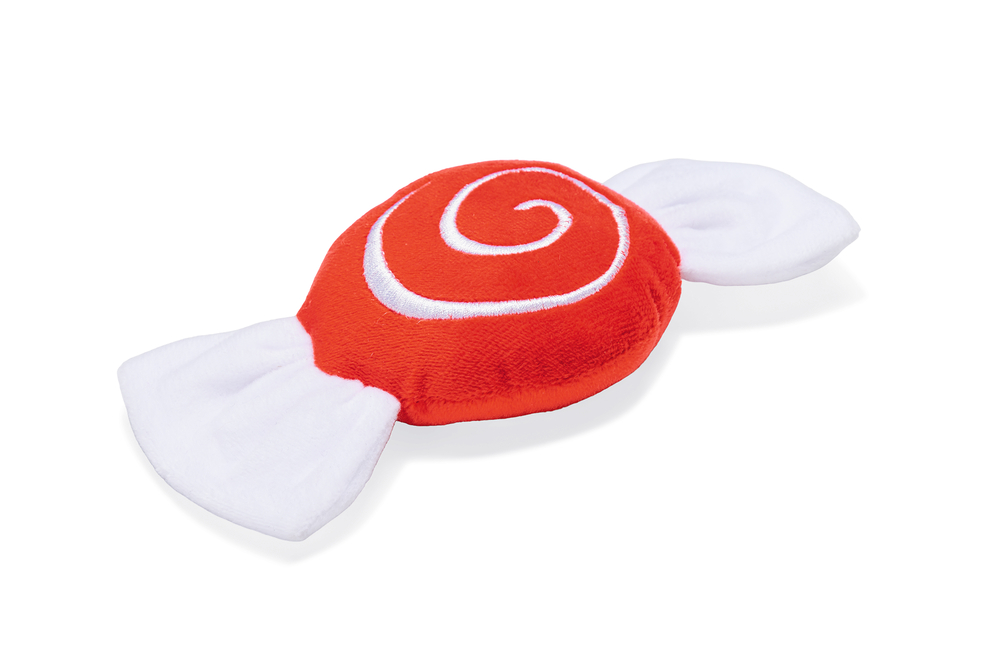 Beeztees Plüsch Hundespielzeug Weihnachtsbonbon Ro/Weiß 18