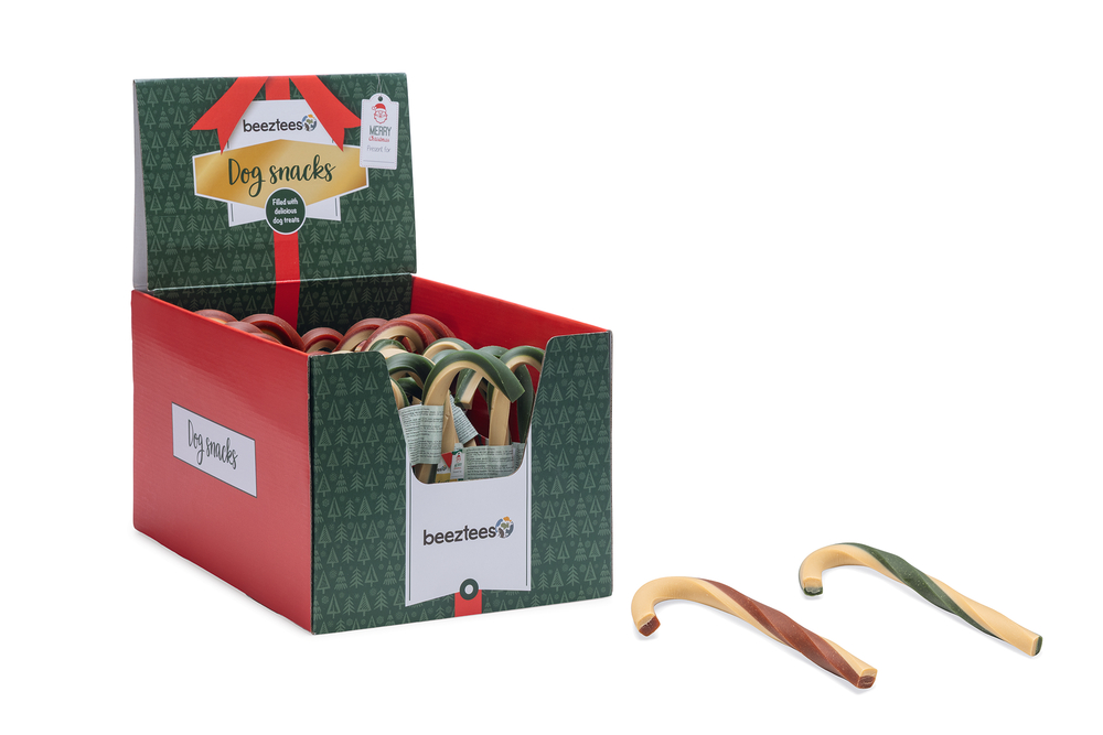 Beeztees Hundesnack Weihnachts Zuckerstange Display 30S