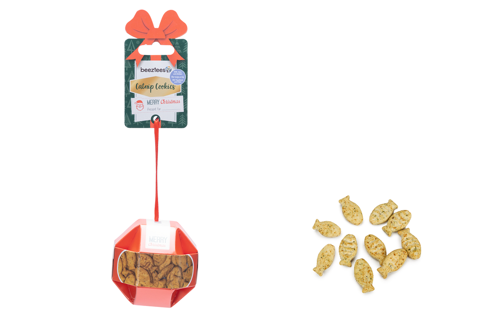 Beeztees Katzensnack Weihnachts Catnipcookies Huhn/Thunfisch 30G