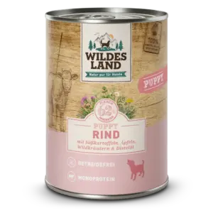Wildes Land Puppy Rind Süßkartoffeln & Äpfeln