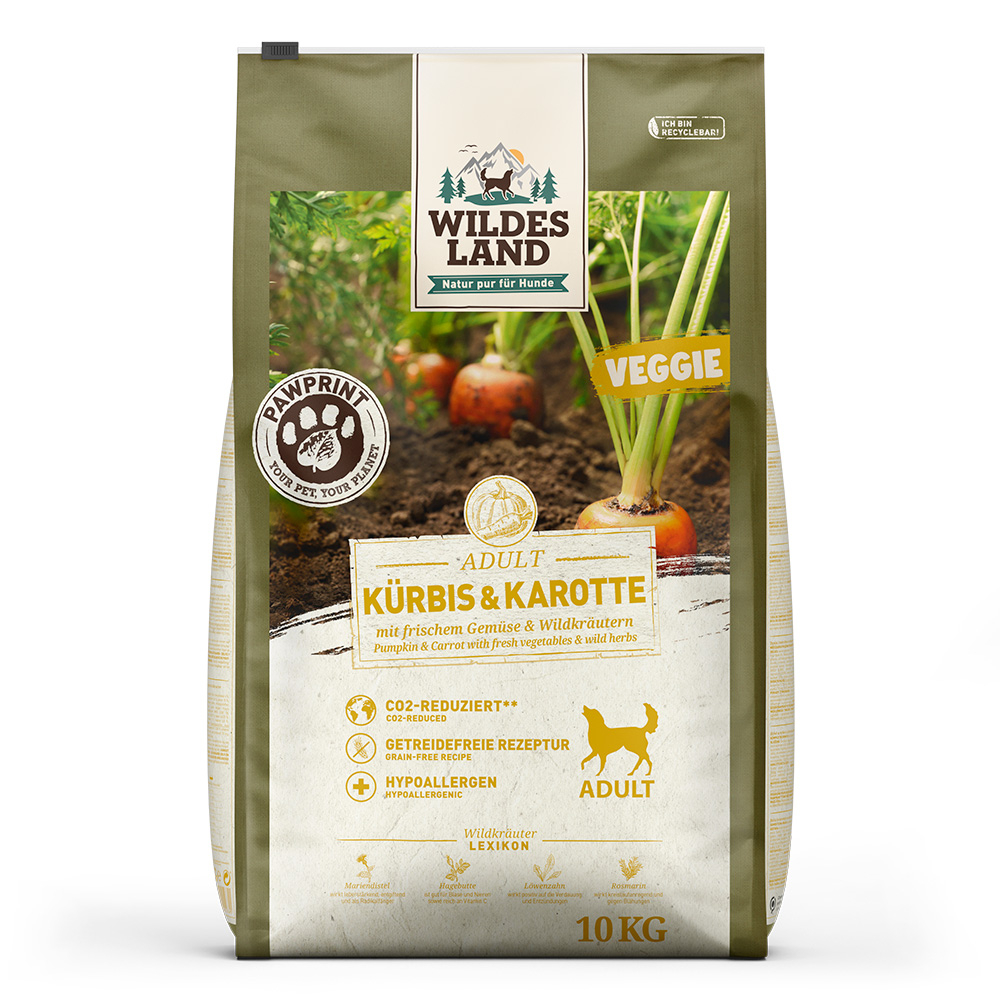 Wildes Land PawPrint Veggie | Kürbis & Karotte mit frischem Gemüse & Wildkräutern
